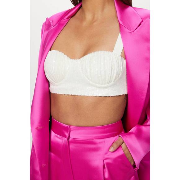 NEW IN THE MOOD FOR LOVE una bustier top in white - Picture 1 of 4